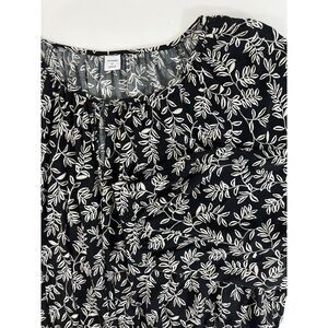 Old Navy Maxi Tiered‎ Boho Swing Dress XL Black Floral Cottage Peasant Boho